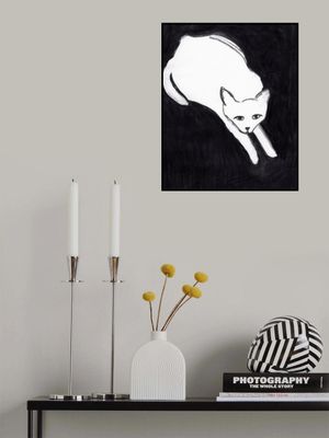 Minimalist White Cat