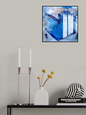 Fluid Blue Gold Abstract