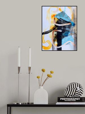 Dynamic Blue Orange Abstract
