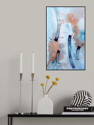 Fluid Blue Copper Abstract