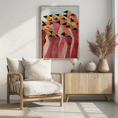 Vibrant Pink Flamingos