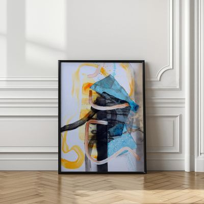Dynamic Blue Orange Abstract