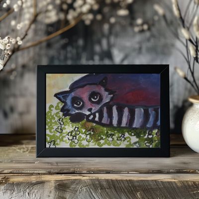 Whimsical Raccoon Nap