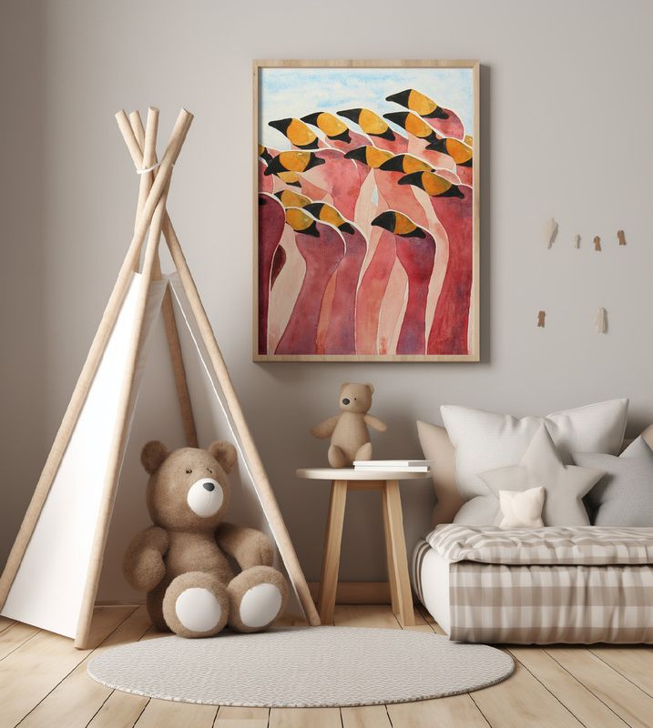 Vibrant Pink Flamingos