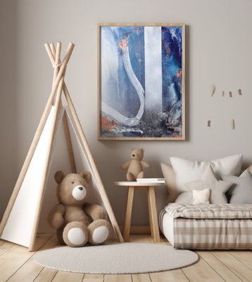 Modern Blue Metallic Flow