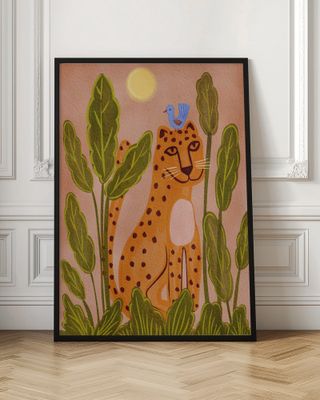 Friendly Leopard And Bird