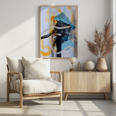Dynamic Blue Orange Abstract