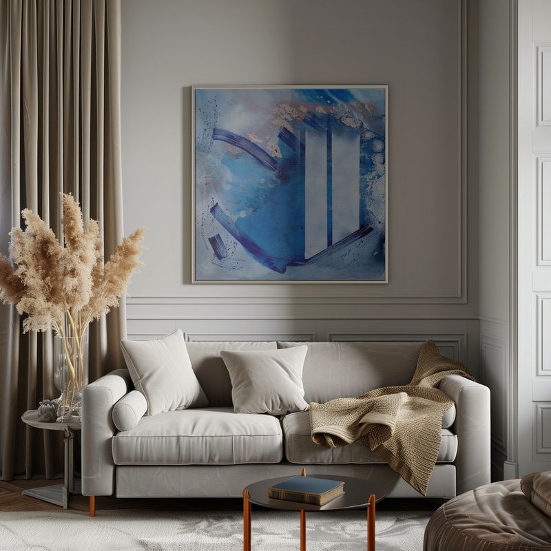 Fluid Blue Gold Abstract