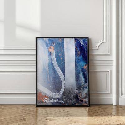 Modern Blue Metallic Flow