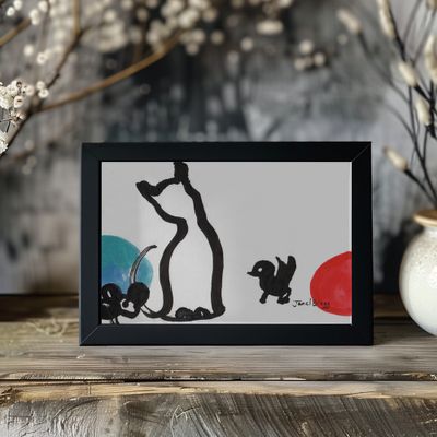 Playful Cat Mouse Bird