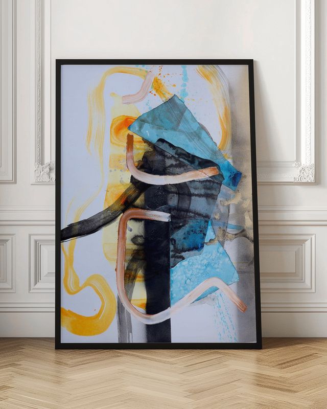 Dynamic Blue Orange Abstract
