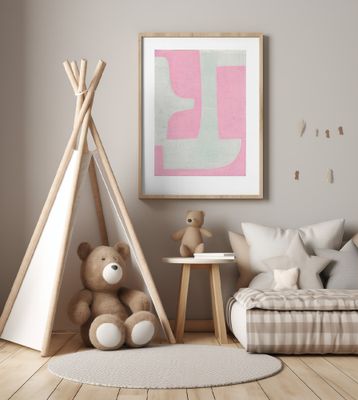 Soft Pink Blue Abstract