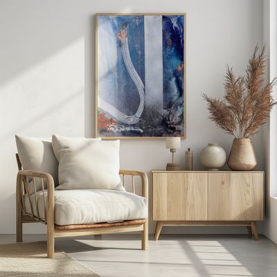 Modern Blue Metallic Flow