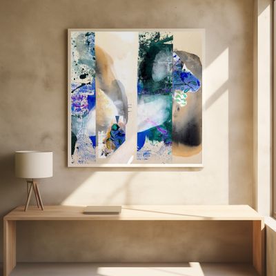 Abstract Blue Green Layers