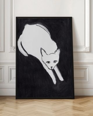 Minimalist White Cat