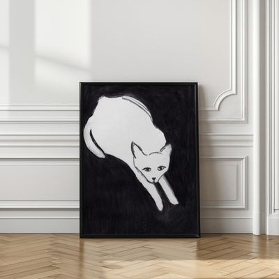 Minimalist White Cat