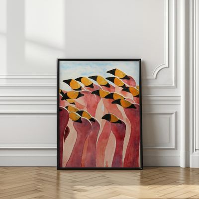 Vibrant Pink Flamingos