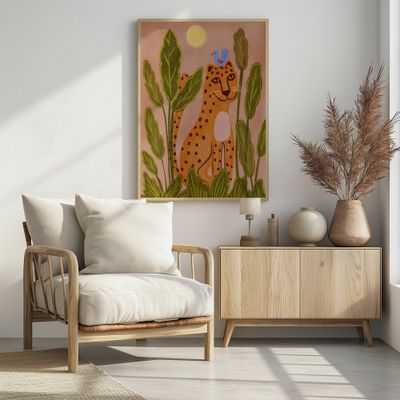 Friendly Leopard And Bird