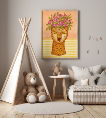 Serene Cheetah Flowers