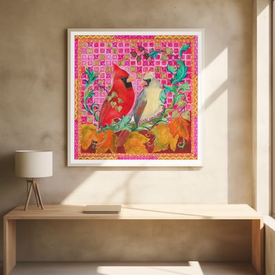 Autumn Cardinal Birds