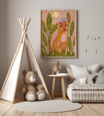 Friendly Leopard And Bird