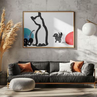 Playful Cat Mouse Bird