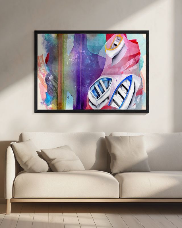 Vibrant Watercolor Boats
