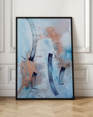 Fluid Blue Copper Abstract