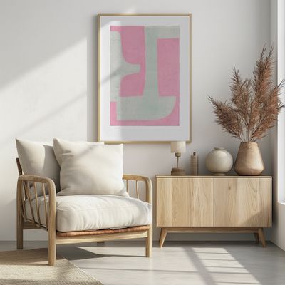 Soft Pink Blue Abstract