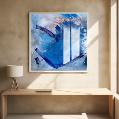 Fluid Blue Gold Abstract