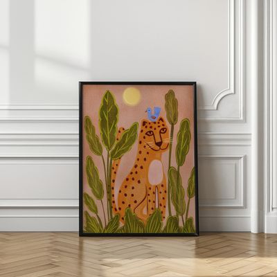 Friendly Leopard And Bird