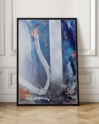 Modern Blue Metallic Flow