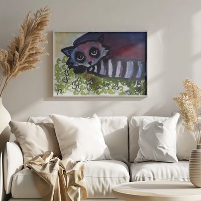 Whimsical Raccoon Nap