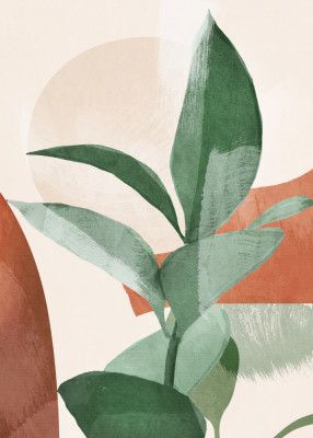 Modern Abstract Art Plant