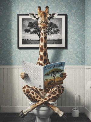 Giraffe In the Bathroom