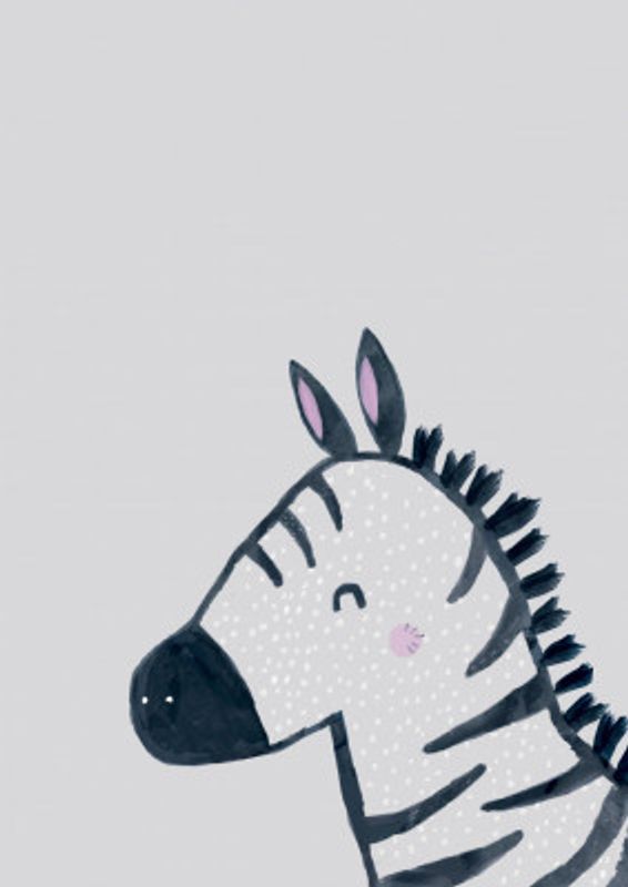 Inky Zebra Simple Boho Kids &amp; baby nursery jungle theme