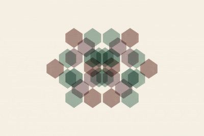 Muted Geometric Overlap Hexagon Art Print 2