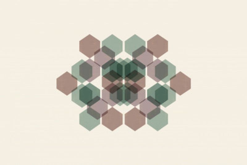 Muted Geometric Overlap Hexagon Art Print 2