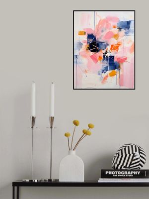 Blush Indigo Abstract Print Third 4x