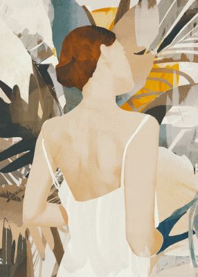 Depiction Of A Woman In A White Dress