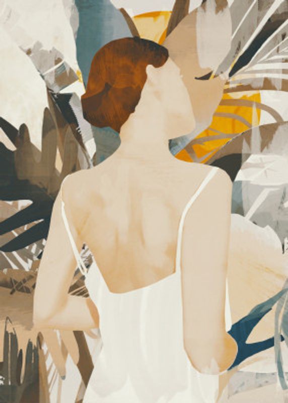 Depiction Of A Woman In A White Dress