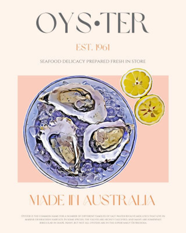 Fresh Oysters with Lemon Slices