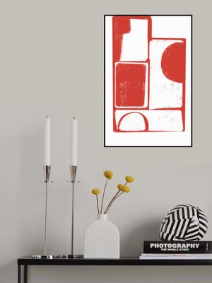 Red Geometric Balance