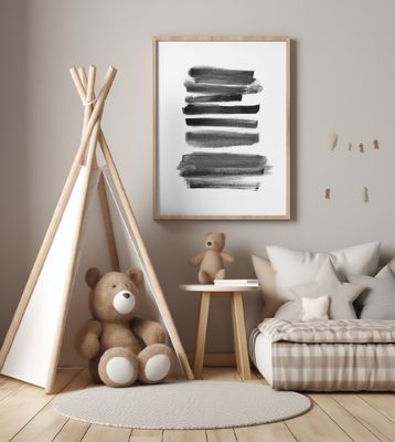 Black White Lines  18x24