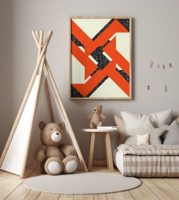 Bold Orange and Black Shapes