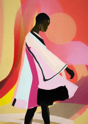 Abstract Art Sunset Girl