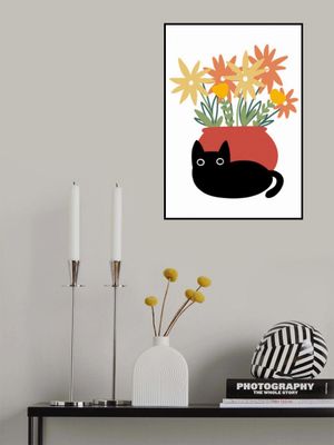 Vase and cat