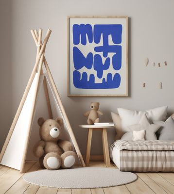 Irregular shape arrangement in blue 02