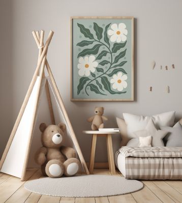 White Daisies and Green Leaves