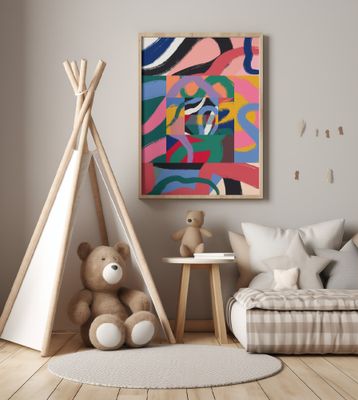 Colorful Line Ribbon Abstract